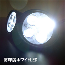 バイク 汎用 LED ヘッドライト フォグランプ + ON/OFF スイッチ 白 12V/24V 2個組 防水 10mm穴ステー 角度調節可能 補助灯 (D)/21у_画像6