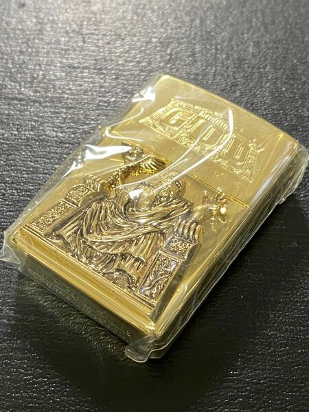 特価品 zippo ミリオンゴッド ゼウス 立体メタルゴールド 希少モデル 2016年製