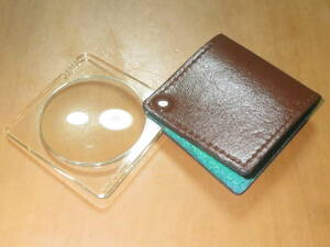  hand magnifying glass / real leather made with cover / beautiful goods 