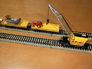 MARKLIN /meruk Lynn / crane attaching . car . less cover . car 2 both & WIKING made bulldozer. set / 4671 & 4471