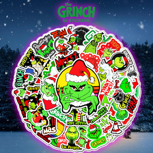 グリンチ ステッカー 52枚セット PVC 防水 シール Grinch クリスマス 絵本 映画 キャラクター スーツケース MacBook