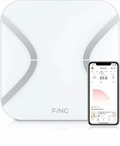 zab-14♪【未使用】FiNCスマホ連動 体組成計 自動記録 Bluetooth 薄型 BMI 内臓脂肪/体年齢/基礎代謝/皮下脂肪/11項目測定) 日本製 2