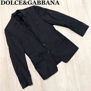 DOLCE & GABBANA ドルチェアンドガッバーナ 2Bストライプ テーラードジャケット ブラック サイズ46 イタリア製 GOLDライン 高級ライン 美品