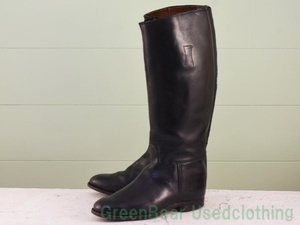 X157* Vintage Police boots black black lady's 7E 24cm