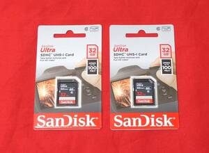 【送料無料】　新品未開封品　2枚セット　32GB　SanDisk　SDカード　(サンディスク　SDHC規格）