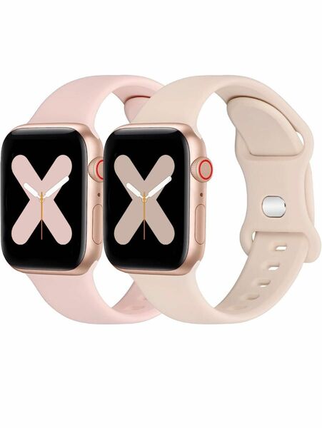  apple watch バンド シリコン 40mm38mm41mm アップルウォッチ バンド スポーツ 通気性UP 軽量防水2本