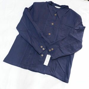 Last unused 17 number 17R switch design long sleeve shirt jacket navy blue large size 