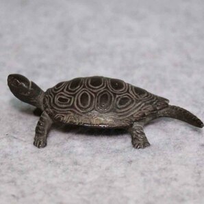 金属工芸●●亀 置物 ブロンズ 7cm●●銅製 古銅 bronze turtle カメ ペーパーウエイト の画像1