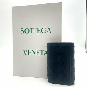 ω綺麗【BOTTEGAVENETA ボッテガヴェネタ マキシイントレチャートレザー 6連キーケース ディープブルー カーフ メンズアイテム】TK00955