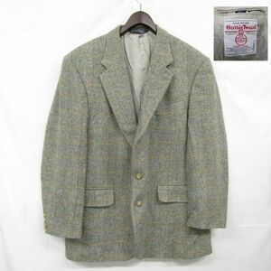 USA製 サイズ 44R LANDS'END Harris Tweed ツイード ウール テーラード ジャケット ブレザー ハリスツイード 古着 ビンテージ 3S0109