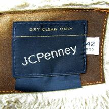 本革 サイズ 42REG JCPenney スウェード レザー ジャケット ブルゾン 裏地 ボア ブラウン ジェーシーペニー 古着 ビンテージ 3S0305_画像3