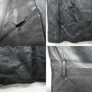本革 サイズ 36 Reed Sports wear レザー トレンチ コート ロング ジャケット ブラック トルコ製 古着 ビンテージ 3S1015の画像8