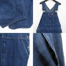 サイズ W38 L34 Dickies デニム オーバーオール サロペット ワーク ペインター ディッキーズ 古着 ビンテージ 3S1101_画像9