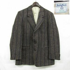 サイズ ？ Harris Tweed ツイード ウール テーラード ジャケット ブレザー ハリスツイード ブラウン系 古着 ビンテージ 3S1206