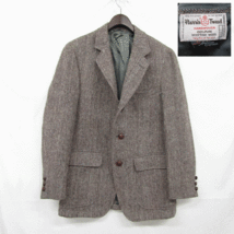 サイズ ？ Harris Tweed ツイード ウール テーラード ジャケット ブレザー ハリスツイード ブラウン系 古着 ビンテージ 3S1305_画像1