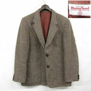 90s カナダ製 サイズ ？ Harris Tweed ツイード ウール テーラード ジャケット ブレザー ハリスツイード ブラウン 古着 ビンテージ 3S1604