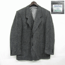 サイズ ？ Harris Tweed SEARS ツイード ウール テーラード ジャケット ブレザー ハリスツイード グレー 古着 ビンテージ 3S1707_画像1