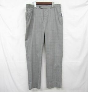 サイズ W35 L32 BROOKS BROTHERS スラックス パンツ ブルックス ブラザーズ チェック柄 グレー 古着 ビンテージ 3S1710