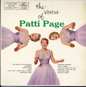 USオリジナルLP！DG 深溝 MONO盤 Patti Page / The Voices Of Patti Page 55年【Mercury / MG20100】パティ・ペイジ ジャズ・ボーカル