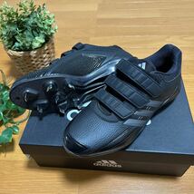 【新品即決】adidas 野球スパイク 25.5cm adizero Stable Low AC ブラック　マジックテープ　金属スパイク_画像1