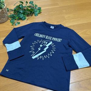 ★ユニクロ×アンダーカバー長袖Tシャツ140サイズ　ネイビー　ロンT 長袖カットソー uu スウェット