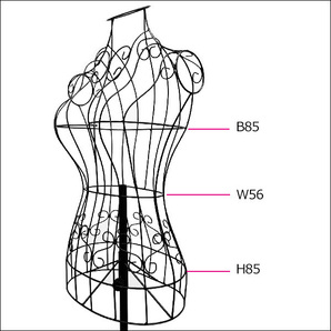 レディース ワイヤートルソー【黒】 女性 婦人 9号 アイアントルソー 上半身 マネキンの画像3