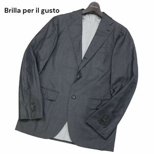 Brilla per il gusto ブリッラ ペル イル グスト 通年 デニムライク アンコン テーラード ジャケット Sz.48　メンズ グレー　I3T01062_8#O