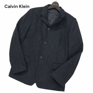  beautiful goods * Calvin Klein Calvin Klein autumn winter melt n wool jacket Sz.36 men's gray I3T01022_8#N