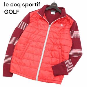 le coq sportif GOLF ルコック スポルティフ ゴルフ 秋冬 中綿★ボーダー ウール ニット ジャケット ブルゾン Sz.LL　メンズ　I3T01049_8#N