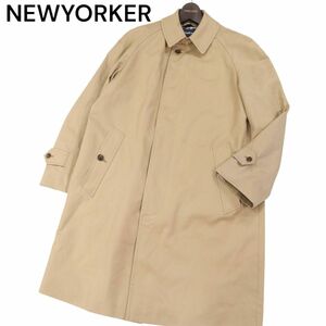 NEWYORKER ニューヨーカー 秋冬 ウール ライナー付き★ ステンカラー コート Sz.S　メンズ ベージュ ビジネス　I3T01113_9#O