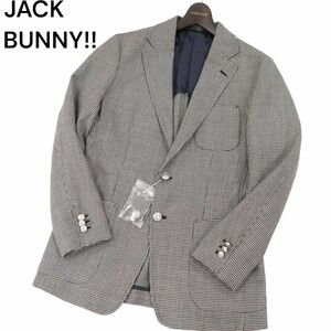 新品同様★ JACK BUNNY!! ジャックバニー パーリーゲイツ 秋冬 刻印ボタン 千鳥柄 ブレザー ジャケット Sz.4　メンズ ゴルフ　I3T01171_9#N