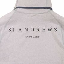 St ANDREWS セントアンドリュース 秋冬 バック ロゴ★ 長袖 ハイネック シャツ Sz.L　メンズ グレー ゴルフ　I3T01189_9#E_画像6