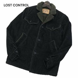 LOST CONTROL ロストコントロール 秋冬 裏ボア★ コーデュロイ ジャケット Sz.S位　メンズ 黒 日本製　I3T01229_9#N