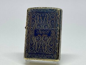 zippo アラベスク 5面加工 金メッキいぶし仕上げ シリアルナンバー入り コーナーリューター加工 2GI-5KARART