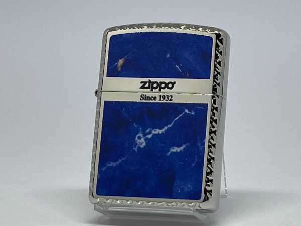 ジッポ zippo アーマー 両面 チェーン 青エポキシ 2005年-