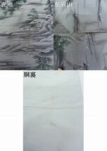 平和屋-こころ店■上質な紬　風景文　着丈159.5cm　裄丈63cm　正絹　逸品　A-ja4474_画像7