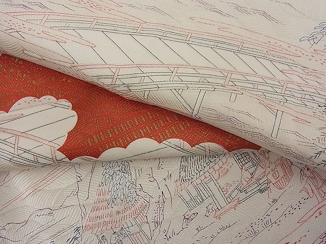 平和屋野田店□上質な小紋 手描き 南天文 暈し染め 金彩 逸品 未使用 n