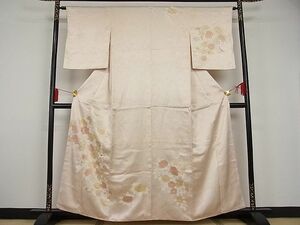 平和屋-こころ店■訪問着　刺繍　草花文　着丈157cm　裄丈62.5cm　正絹　逸品　A-br5208