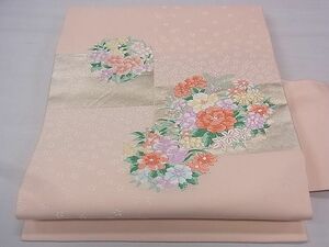 平和屋1■九寸名古屋帯　唐織　花丸文　金糸　逸品　fb8497