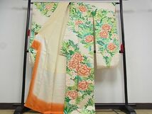 平和屋-こころ店■豪華振袖　駒刺繍　牡丹文　金彩　着丈163.5cm　裄丈65.5cm　正絹　逸品　B-wt9149_画像2