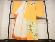 平和屋-こころ店■訪問着　草花文　松竹梅　暈し染め　金彩　着丈153cm　裄丈62cm　正絹　逸品　A-wj5229_画像2