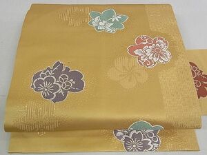 平和屋2■九寸名古屋帯　舞花文　金糸　逸品　ud1368