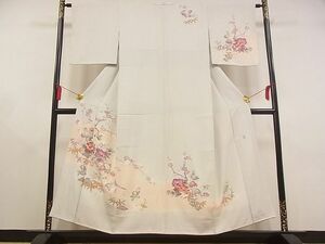 平和屋-こころ店■訪問着　友禅　作家物　花鳥文　暈し染め　着丈153cm　裄丈62.5cm　正絹　逸品　A-ta5355