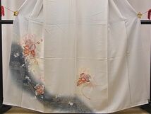 平和屋野田店■訪問着　流水鼓吉祥花文　暈し染め　金彩　逸品　n-sa3158_画像3