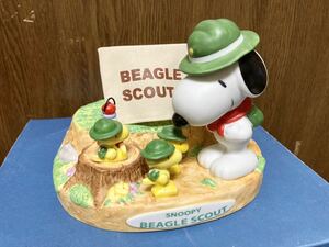 SNOOPY MUSIC BOX United Feature Syndicate Figure BEAGLE SCOUTS Snoopy 7 изменение музыкальная шкатулка Beagle ska uto палатка фигурка 