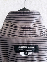 2013秋冬 COMME des GARCONS HOMME DEUX 染色加工 ストライプシャツ 灰色 オムドゥ_画像6