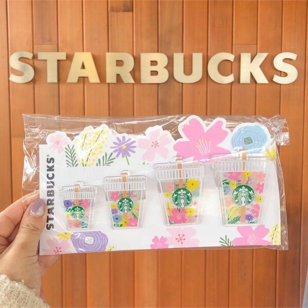 完売 新品 スターバックス さくら クリップセット サクラ 花柄 タンブラー コールドカップ ピン 文房具 サクラ スタバ ピンク