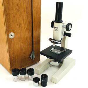 KENKO ケンコー 顕微鏡 KM1200 NO.177936 MICROSCOPE 木箱 付属品あり 使用確認済み 美品 T