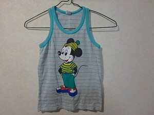 (N000U) Mickey Retro 120 размер без рукавов Disney Детская одежда для майки -майки Mickey Mouse