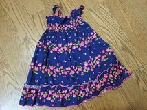 (n000u)motherways　83cm　ベビー服　12-18か月　女の子　マザウェイズ　ワンピース　いちご柄　紺色　キャミワンピ　夏物_画像4